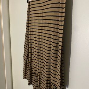 #4 tan and black striped Hi- low skirt Dynamite brand